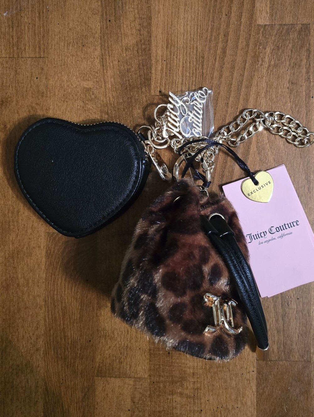 Juicy Couture Leopard Faux-Fur Mini Pouch in Brown